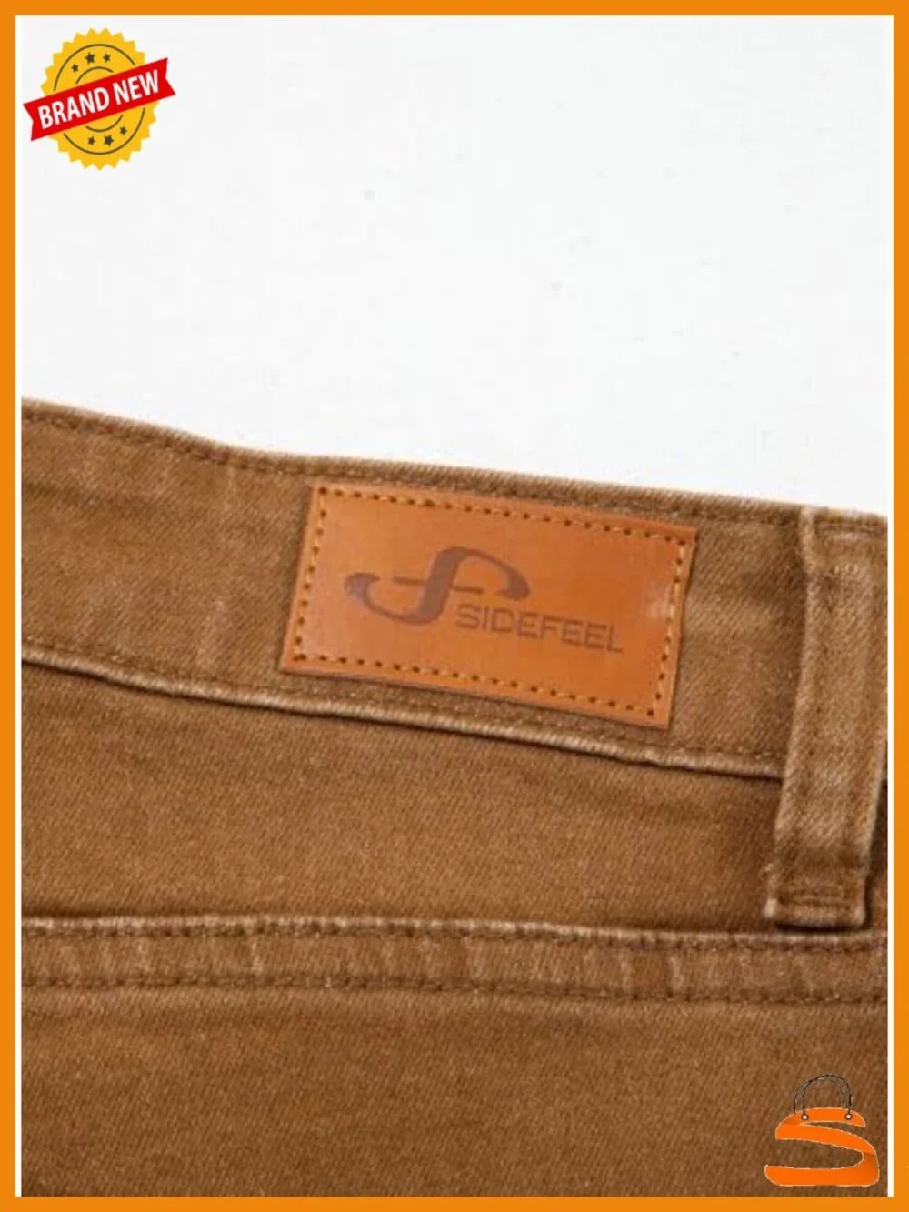 High Waisted Wide Leg Stretchy Denim Pants with Front Seam and Pockets